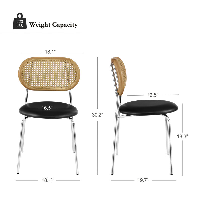 Bay Isle Home Cannelton Solid Rattan Back Dining Side Chair & Reviews